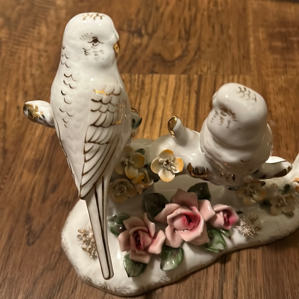 Vintage Norcrest parakeets on branch 1950’s
